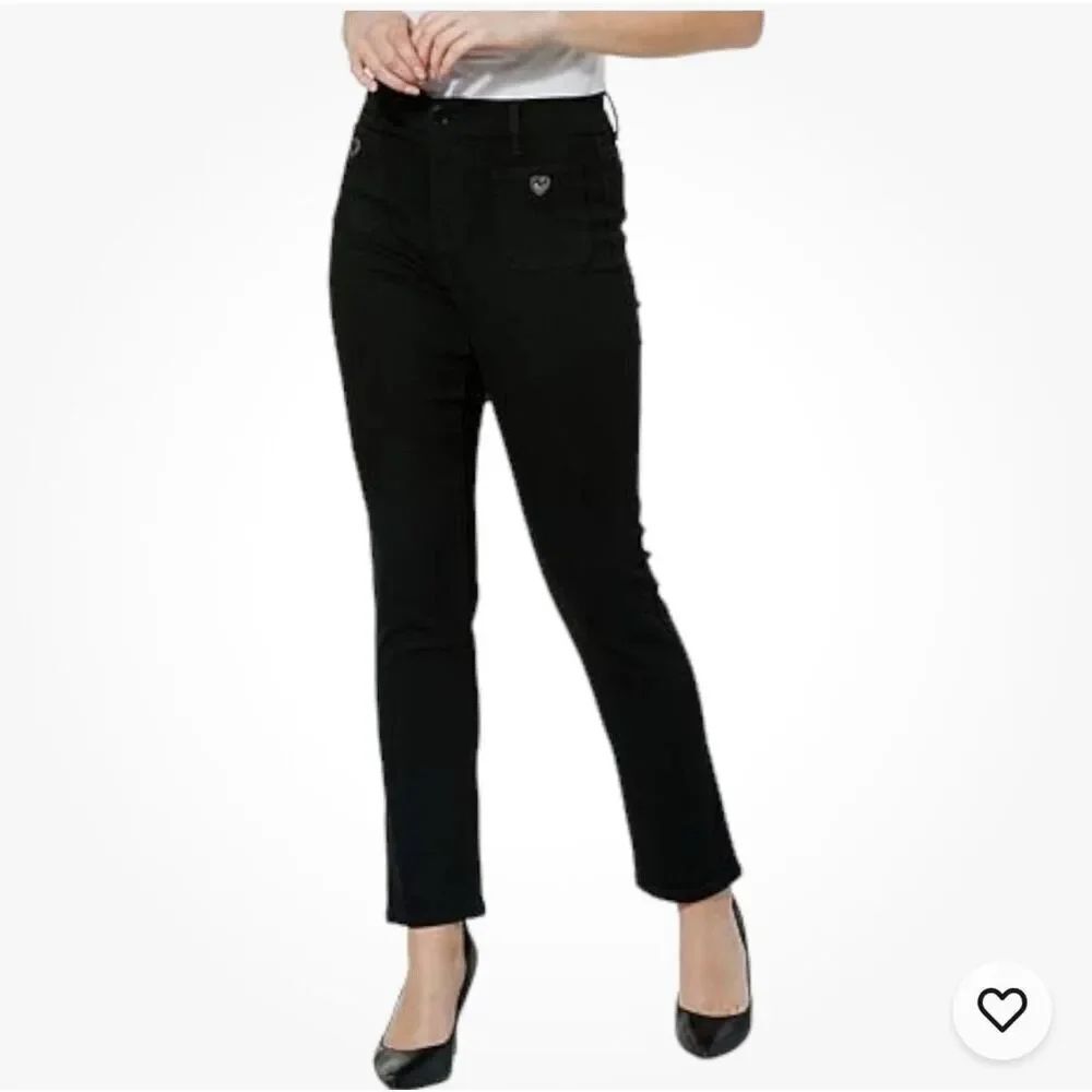 DG2 Diane Gilman jeans straight leg stretch heart-shaped buttons size 2P NWT